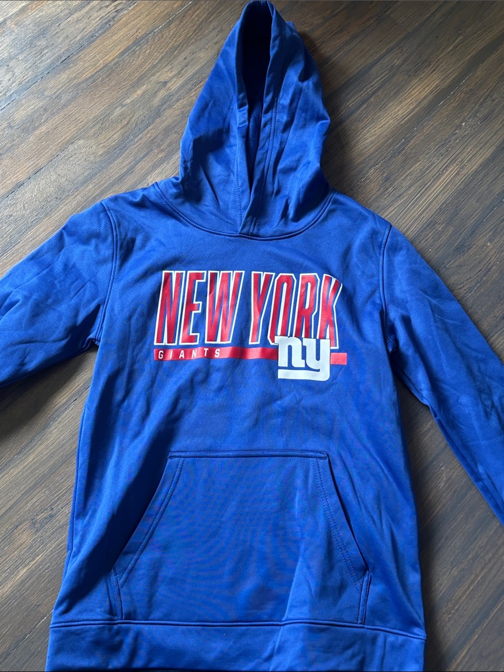 NFL New York Giants Royal Blue Pullover Hoodie with Red & White Logo